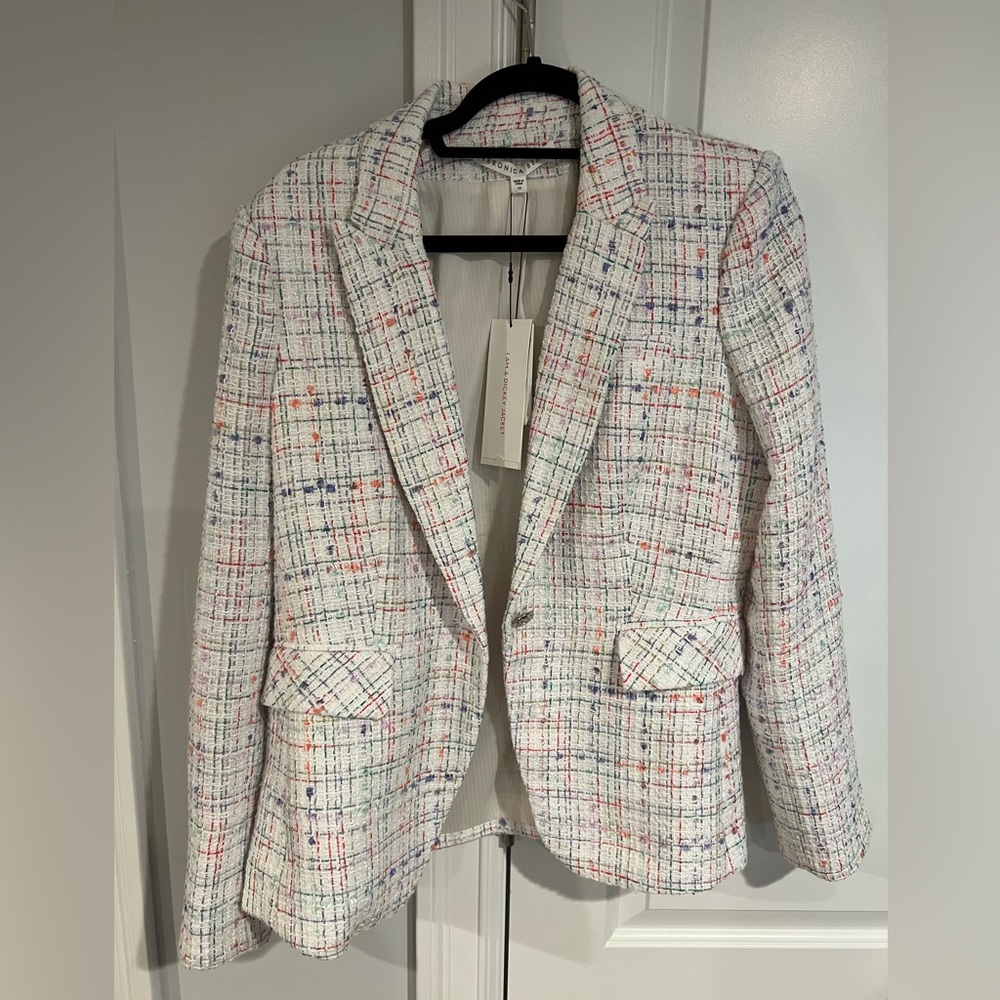 NWT Veronica Beard Cutaway Tweed Dickey Jacket